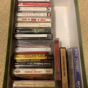 box of old cassettes